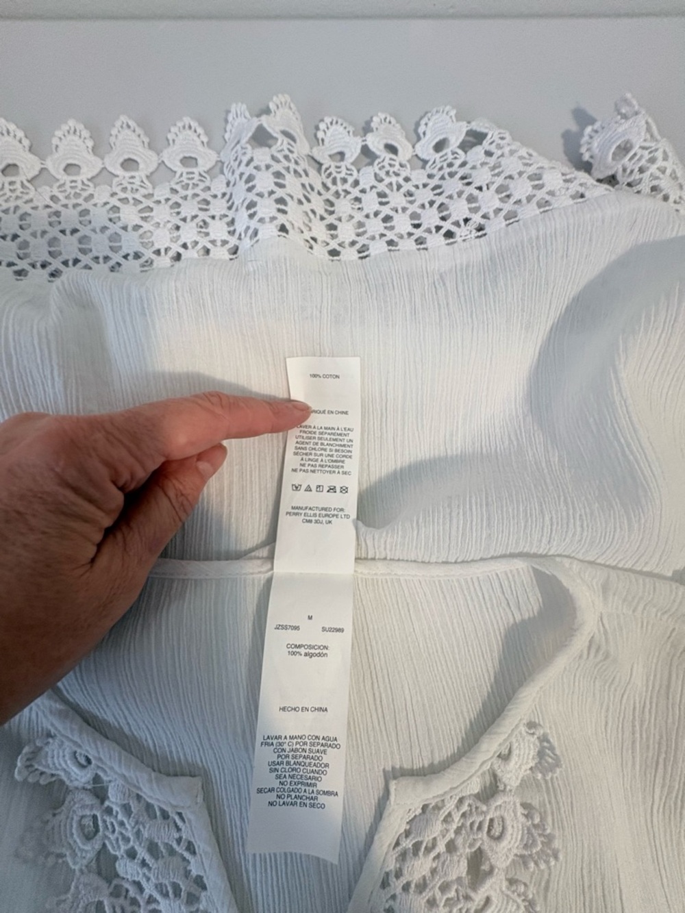 Jantzen White Crochet Trim Tunic Medium Cotton Boho Beach - Picture 8 of 10
